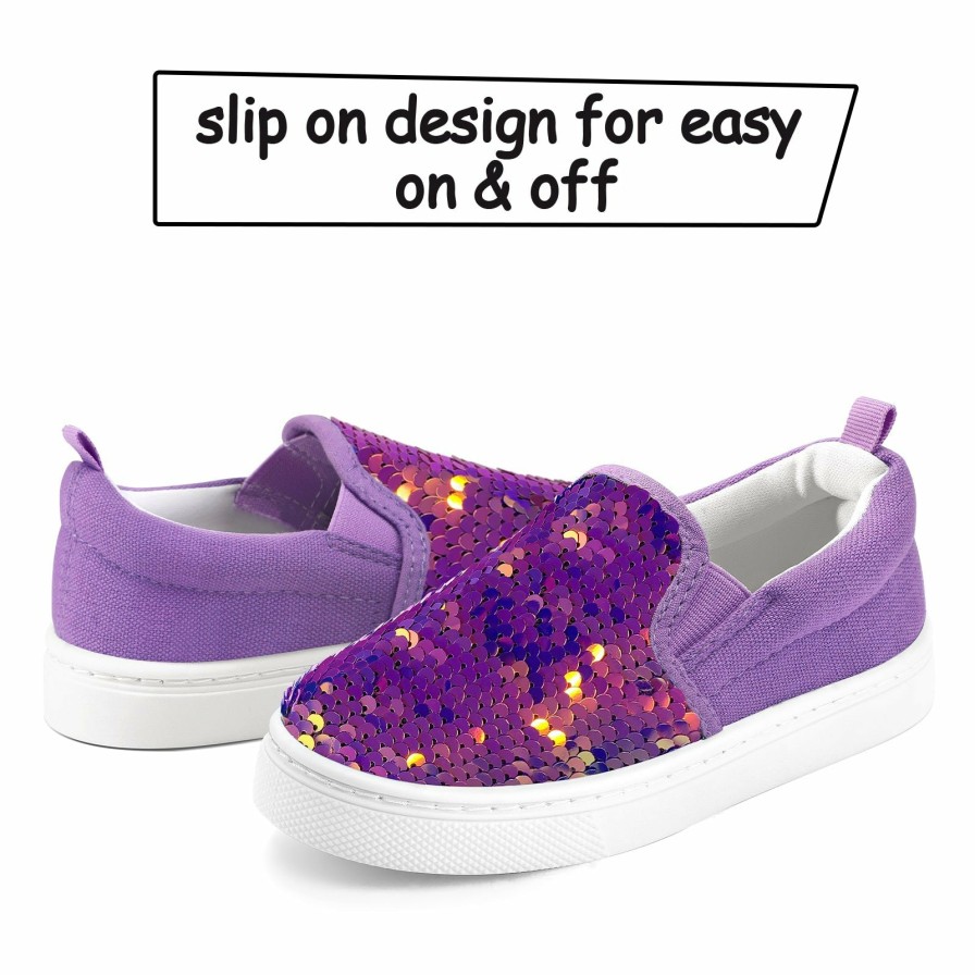 Kids my soft | Sparkling Purple Kids Slip-On Canvas Shoes