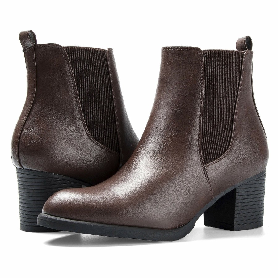 Women my soft Heeled Boots | Classic Stacked Heel Chelsea Ankle Boots