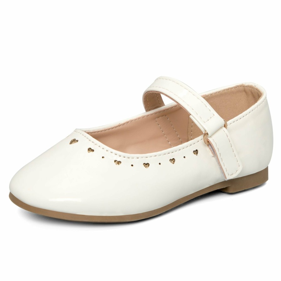 Kids my soft | Kids Dress Shoes-Hollow Heart White Mary Jane Shoes