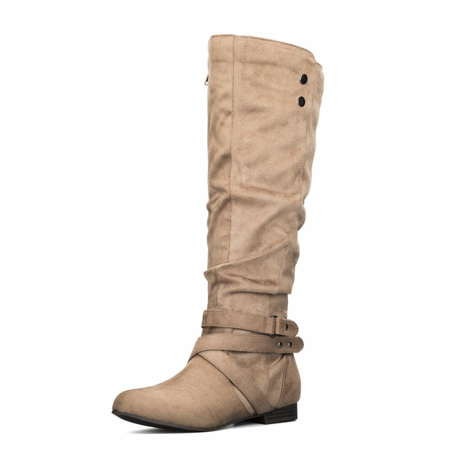 Women my soft Knee High Boots | Folded Side Zip Knee High Riding Boots