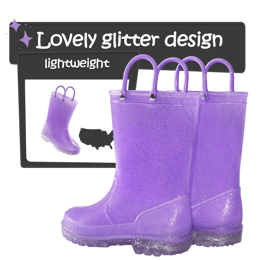 Kids my soft | Pink/Purple/Silver Glitter Rubber Rain Boots