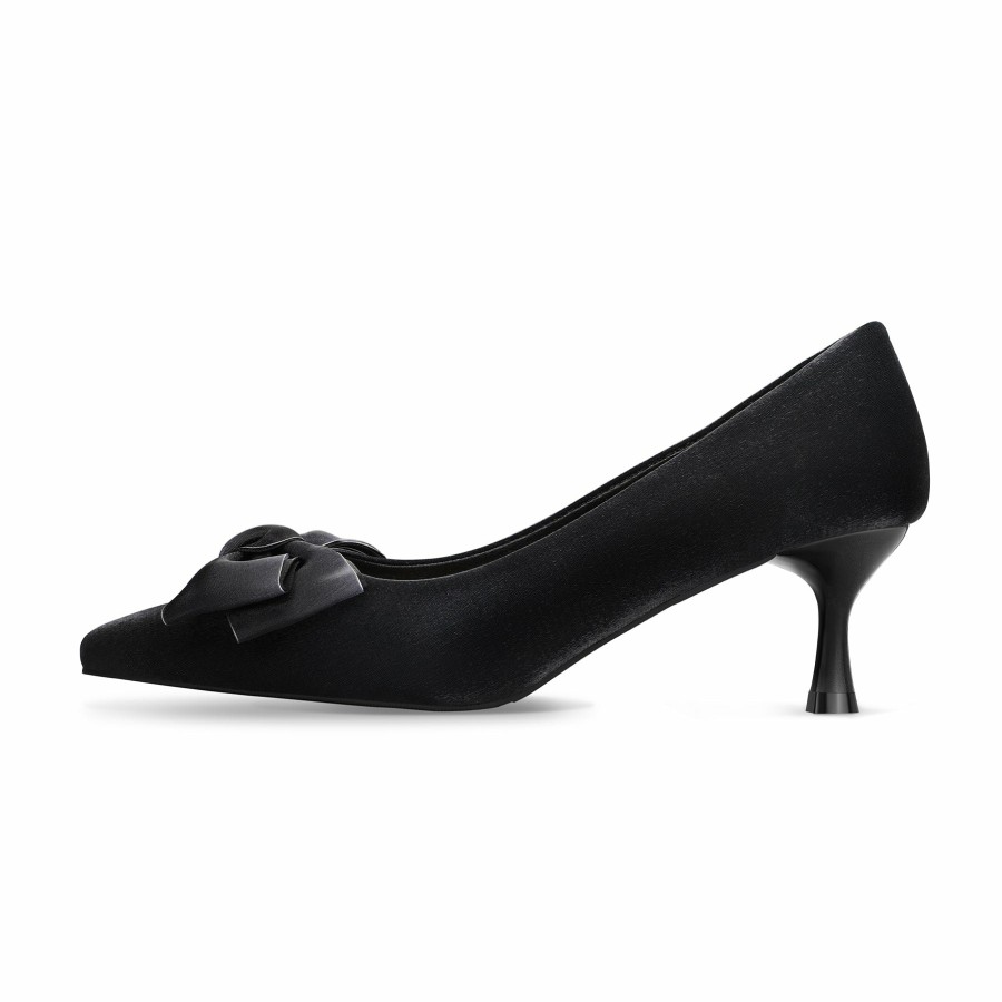 Women my soft Dress Heels | Velvet Bow Tie Low Heel Pumps