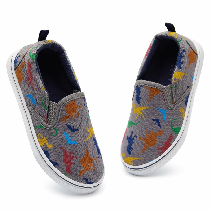 Kids my soft | Dinosaur Round Toe Slip-On Gray Espadrilles