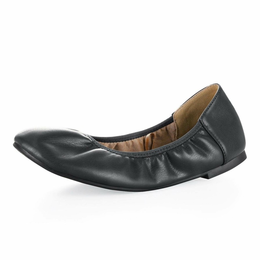 Women my soft Comfort Flats | Dark Elasticated Ballet Flats