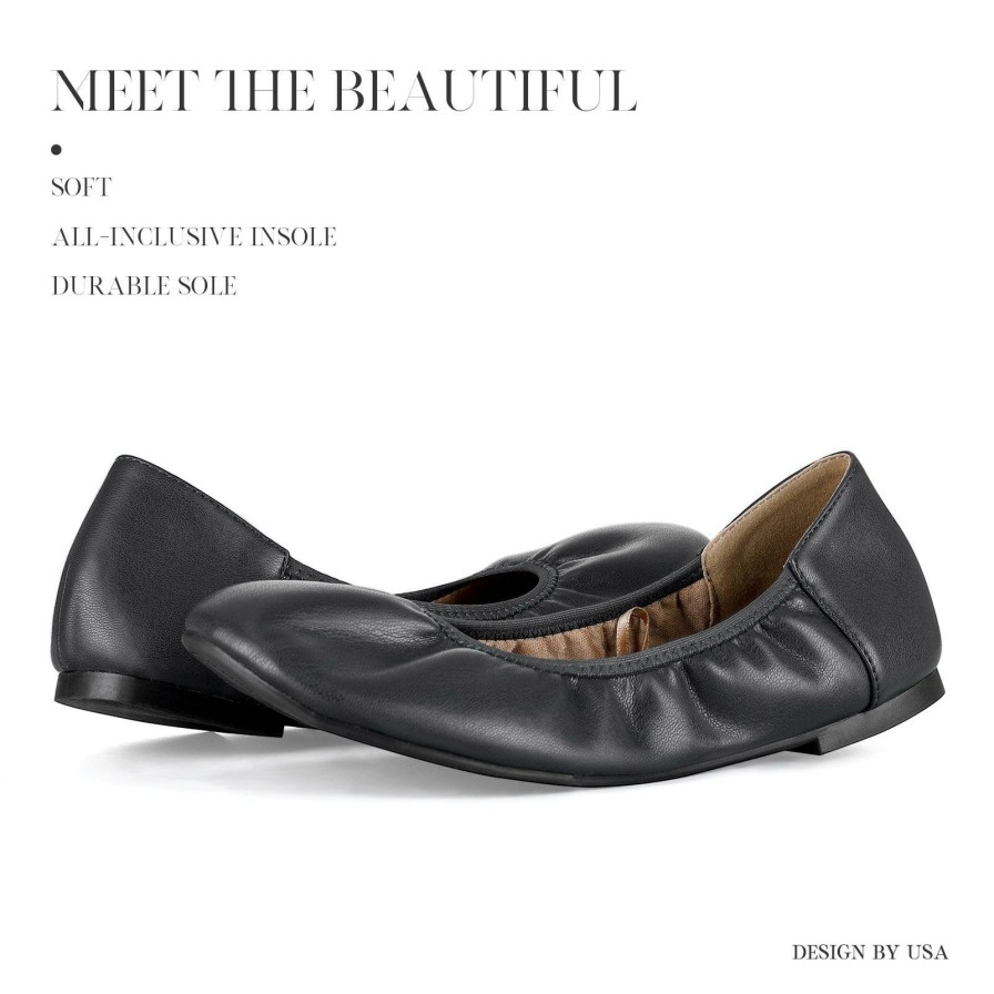 Women my soft Comfort Flats | Dark Elasticated Ballet Flats