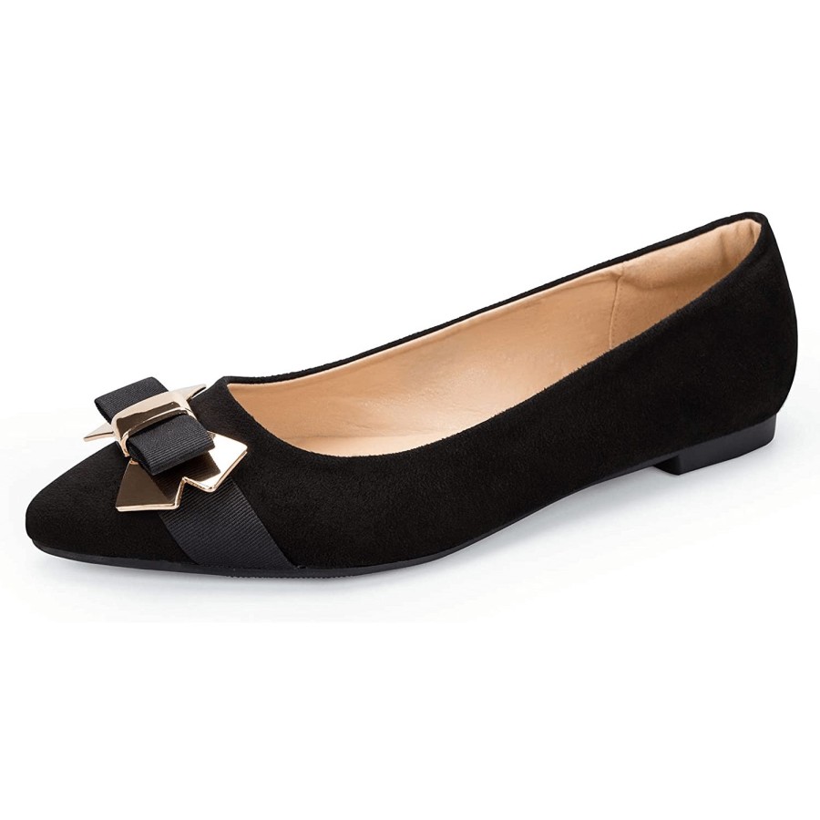 Women my soft Comfort Flats | Butterfly Buckle Classic Pointed Toe Ballet Flats