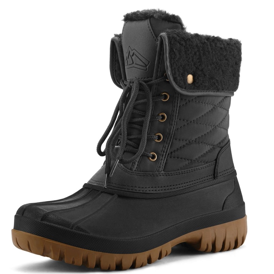 Women my soft Snow & Winter | Winter Warm Lace-Up Duck Leather Boots