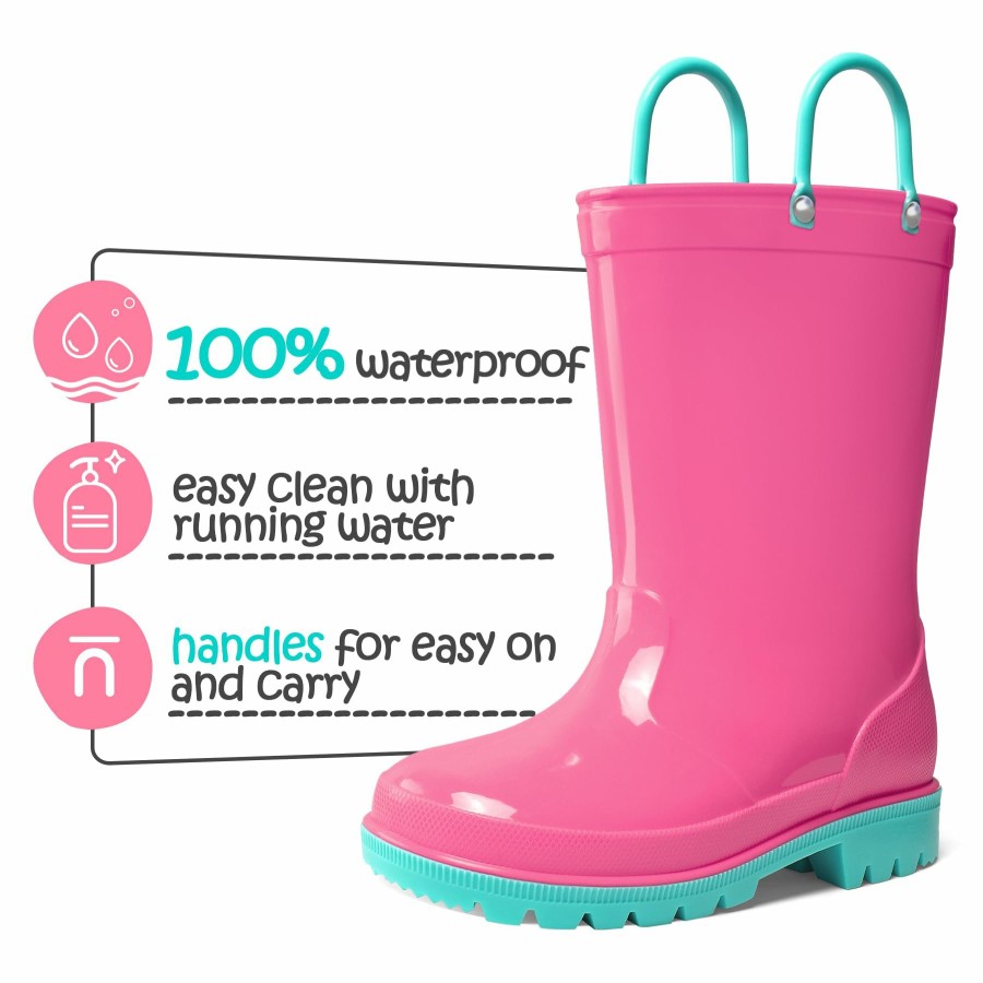 Kids my soft | Rubber Rain Boots With Solid Color Panels