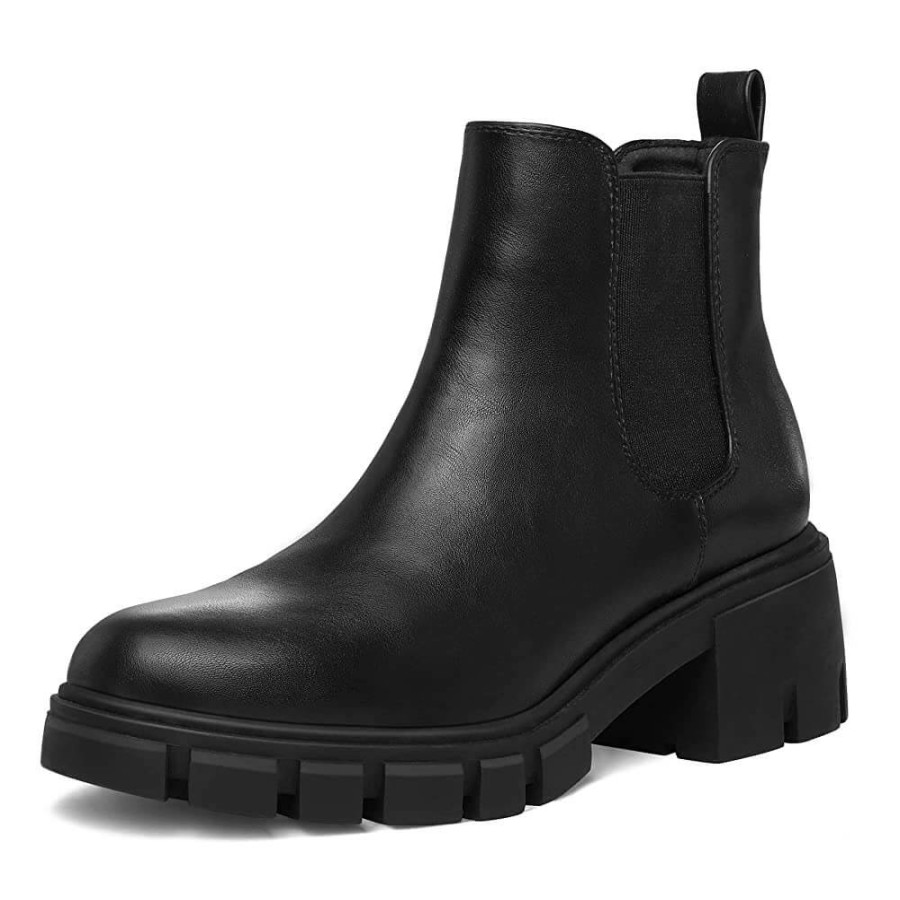 Women my soft Casual Boots | Chunky Heel Lug Sole Chelsea Boots