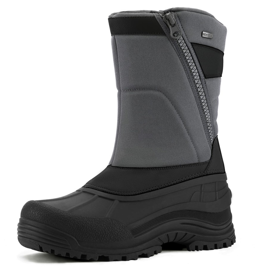 Men my soft | Fur Lined Thinsulate Insulation Waterproof Snow Boots Gray