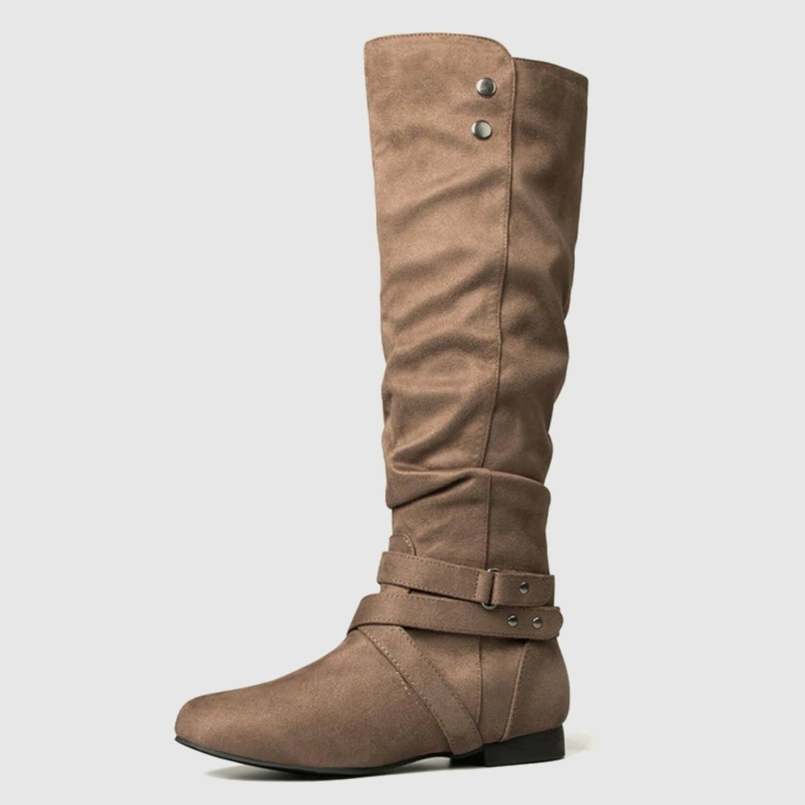 Women my soft Casual Boots | Folded Side Zip Knee High Riding Boots