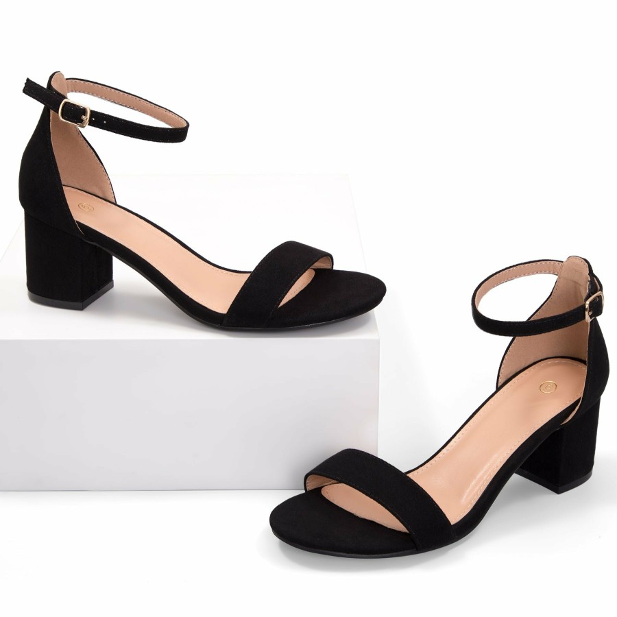 Women my soft Dress Heels | Fashion And Versatile Ankle Strap Low Heel Sandals