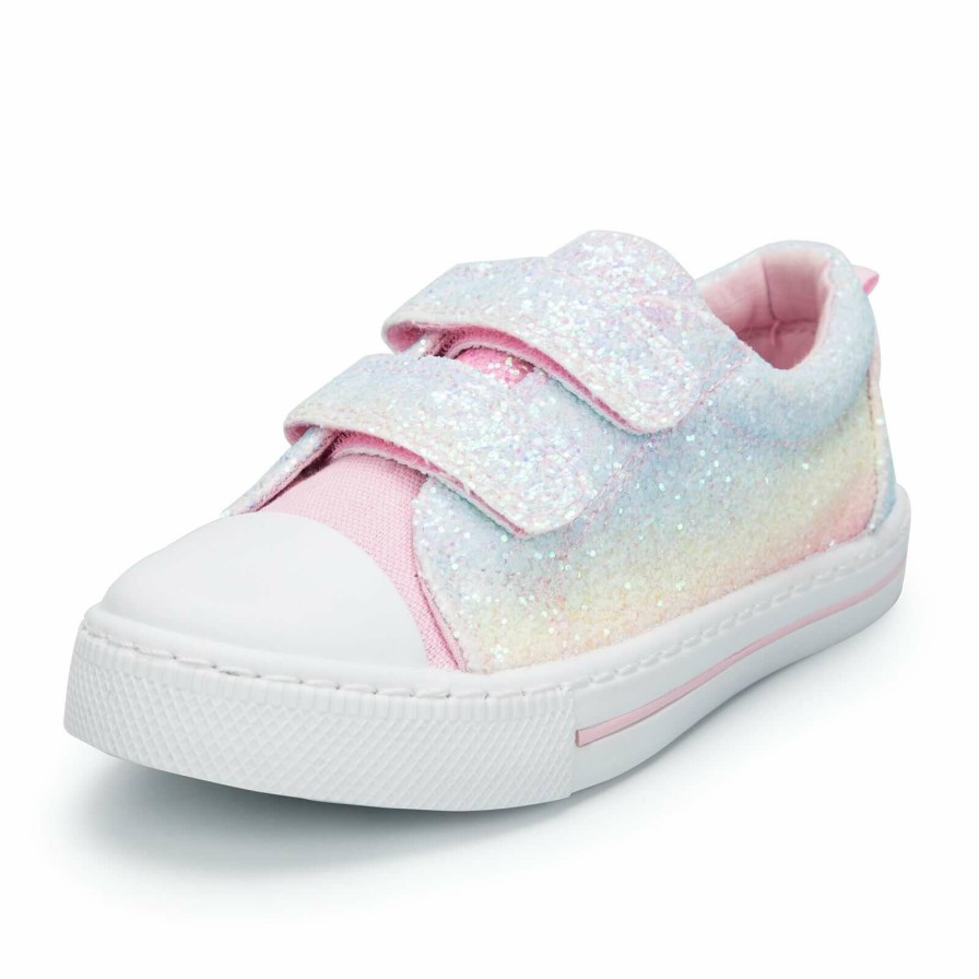 Kids my soft | Light Rainbow Glitter Slip-On Canvas Sneakers