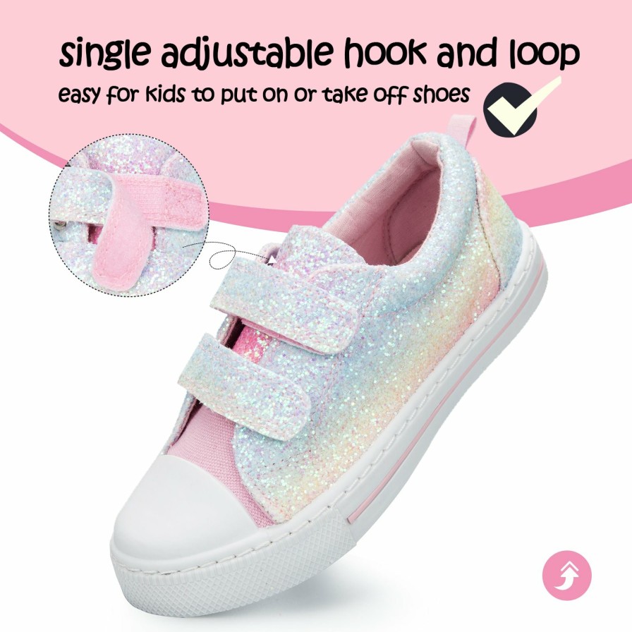 Kids my soft | Light Rainbow Glitter Slip-On Canvas Sneakers