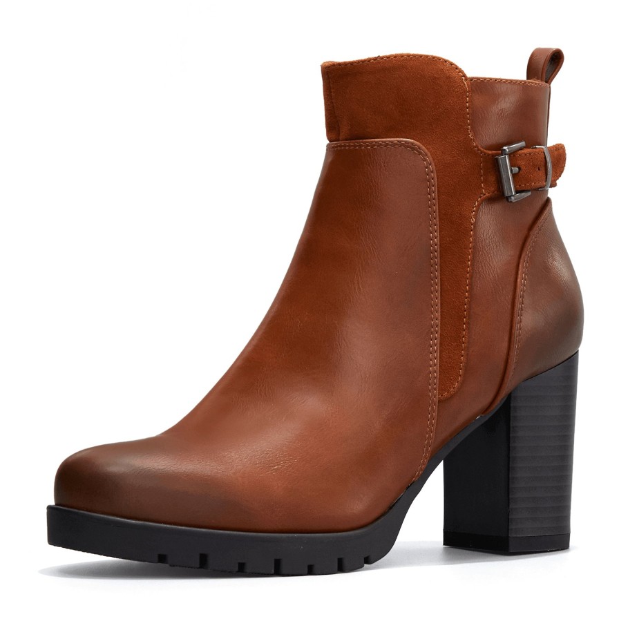 Women my soft Heeled Boots | Fashion Simple Chunky Heel Ankle Boots