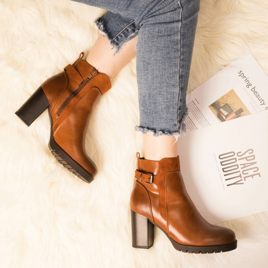 Women my soft Heeled Boots | Fashion Simple Chunky Heel Ankle Boots