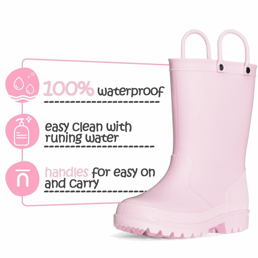 Kids my soft | Solid Color Easy-On Handle Rubber Rain Boots