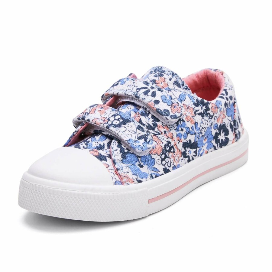 Kids my soft | Colorful Flowers Double Velcro Canvas Walking Shoes