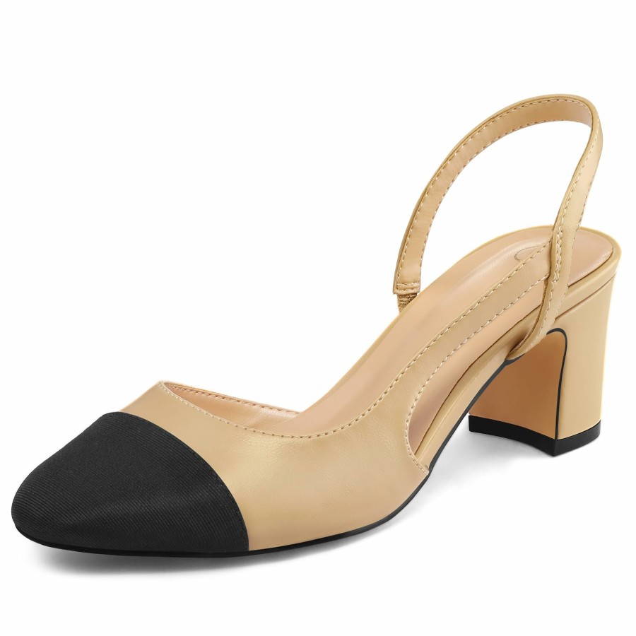 Women my soft Dress Heels | Slingback Chunky Heel Dress Shoes