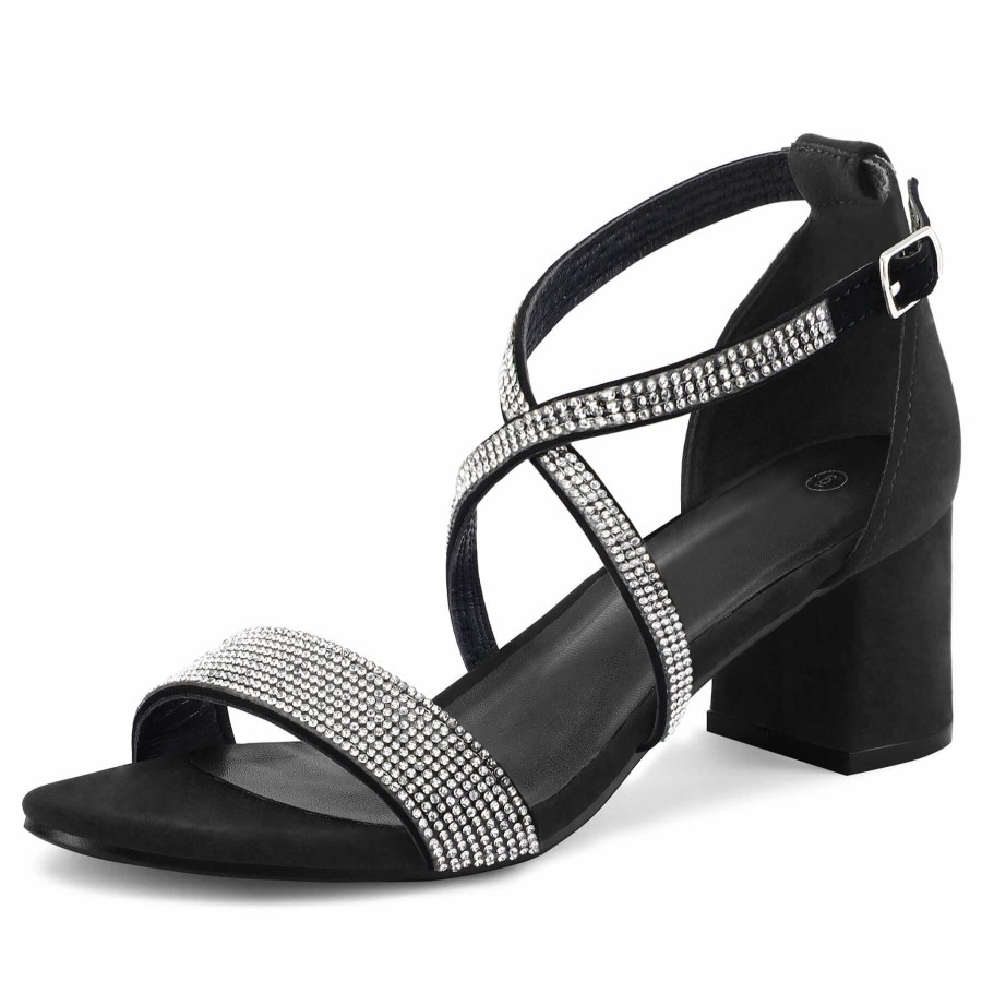 Women my soft Dress Heels | Simple Fashion Rhinestone Square Heel Sandals