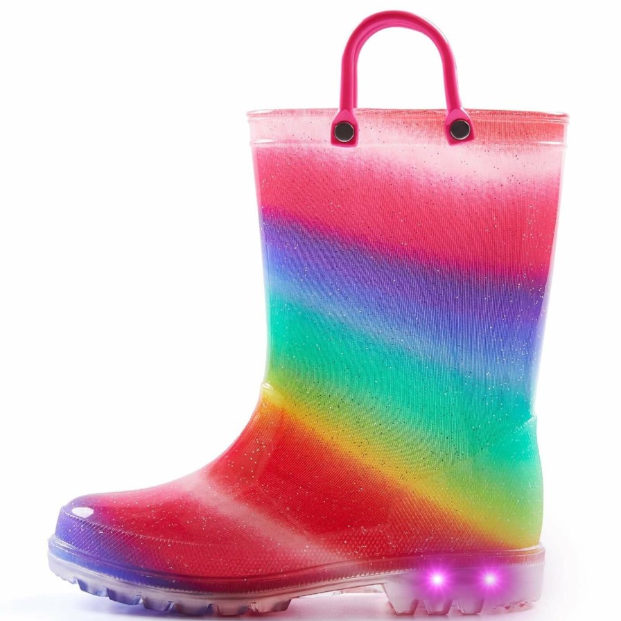 Kids my soft | Rainbow Waterproof Lighted Rubber Rain Boots