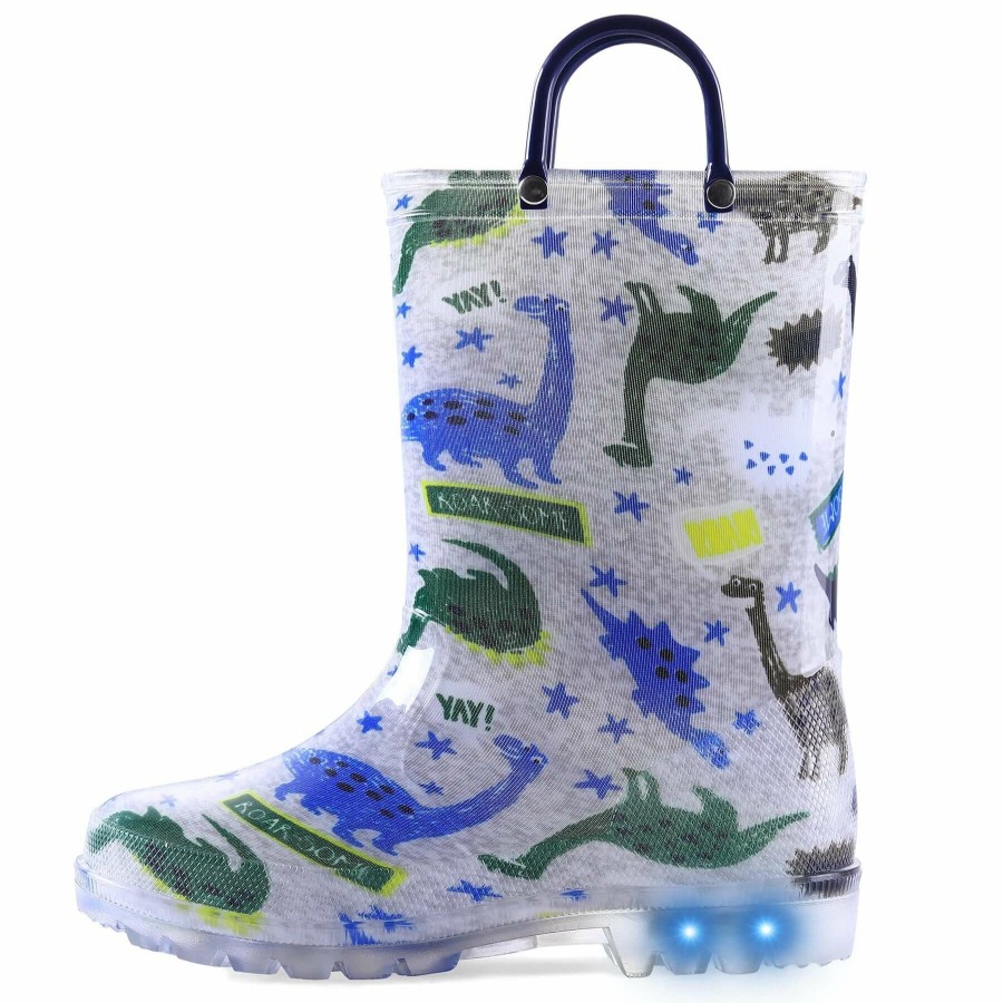 Kids my soft | Dinosaur World Kids Rain Boots-Gray