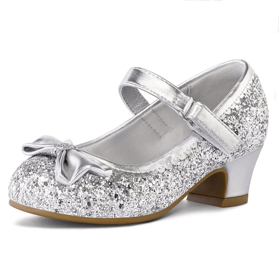 Kids my soft | Kids Dress Shoes-Low Heel Sequined Mary Jane Flats