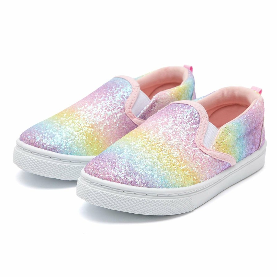 Kids my soft | Colorful Stripe Glitter Slip-On Espadrilles