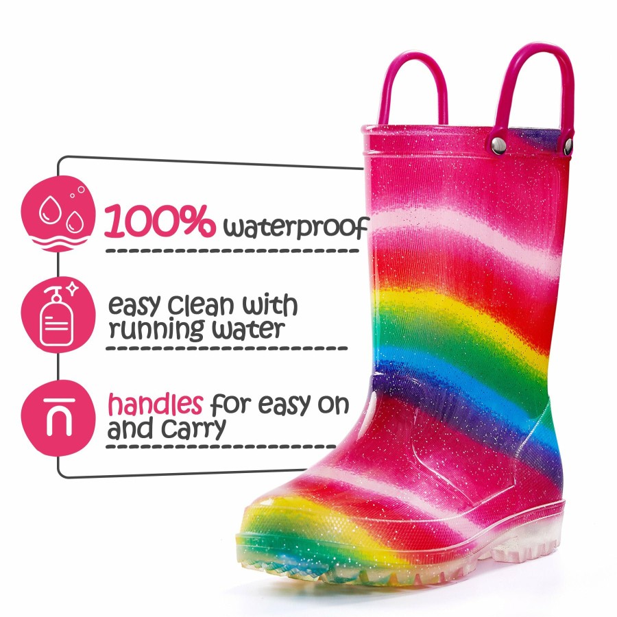 Kids my soft | Shimmer Rainbow Glow Rain Boots