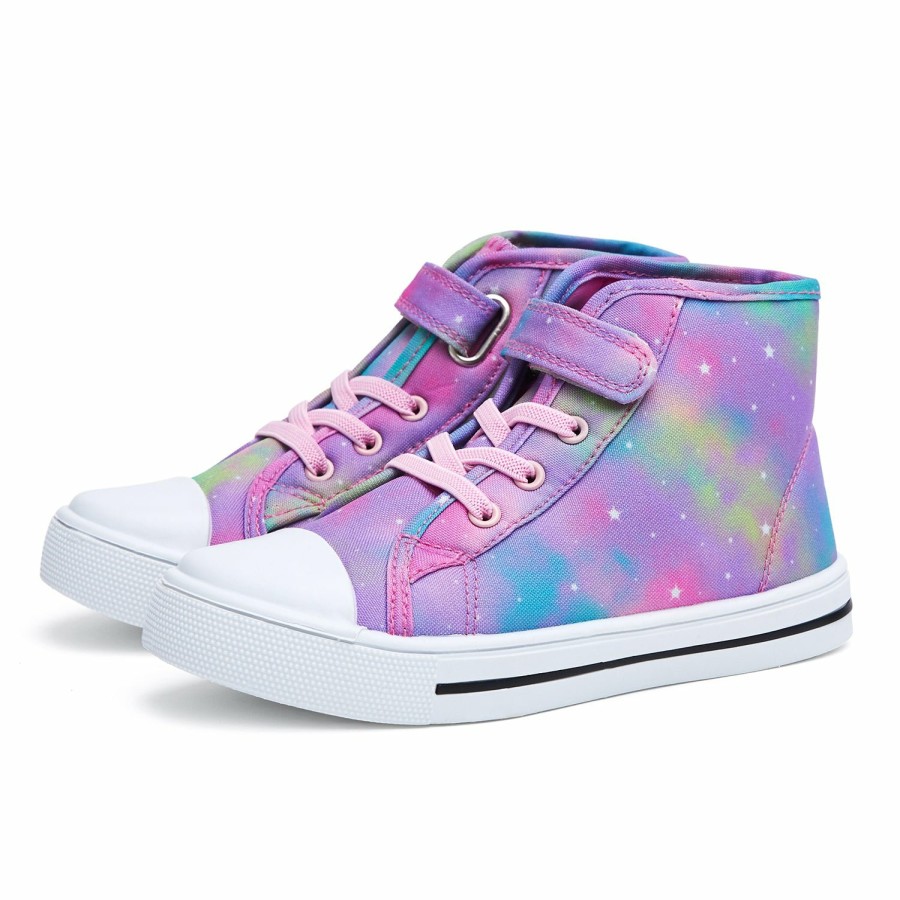 Kids my soft | Colorful Swirled Stars High-Top Canvas Sneakers