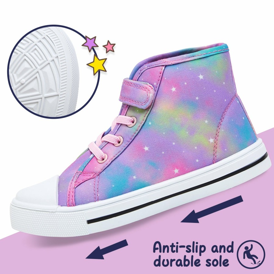 Kids my soft | Colorful Swirled Stars High-Top Canvas Sneakers