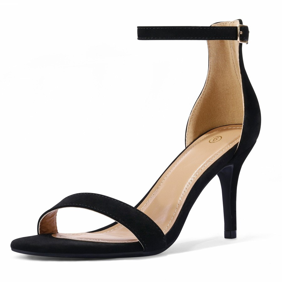 Women my soft Dress Heels | Basic Ankle Strap Open Toe Stiletto Sandals