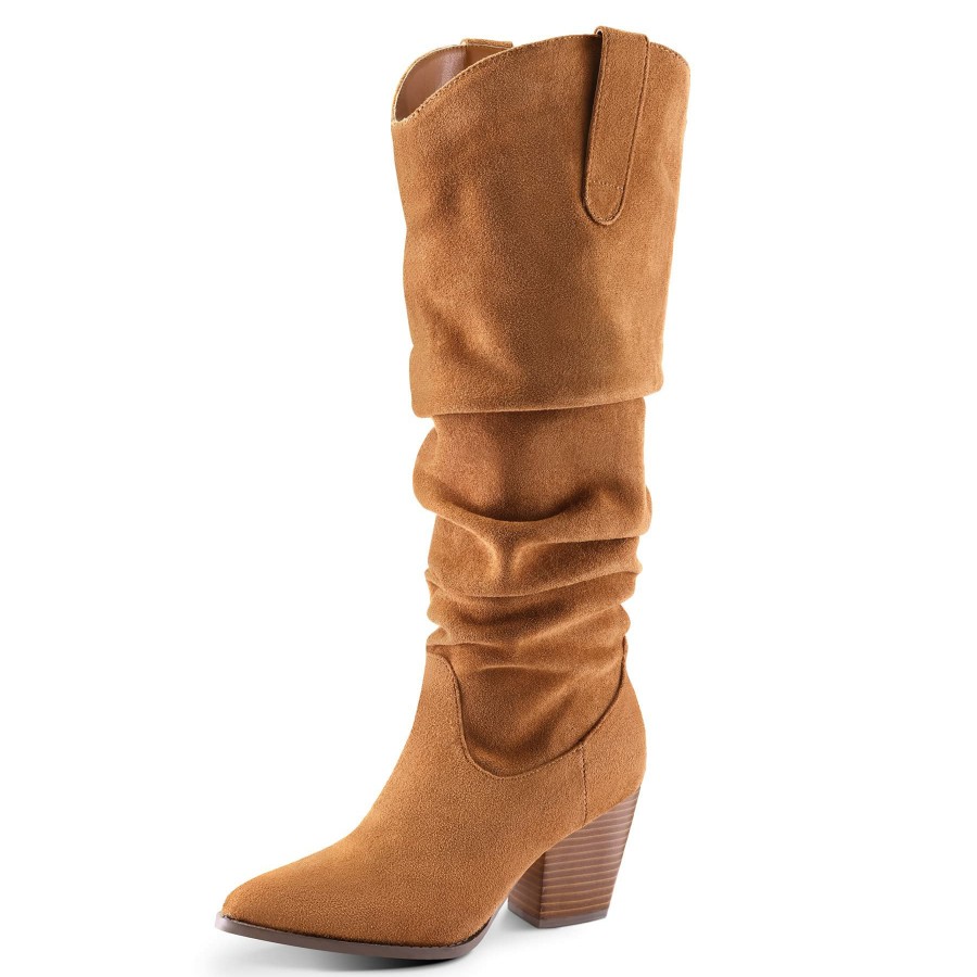 Women my soft Heeled Boots | Micro Suede Track Knee High Boots