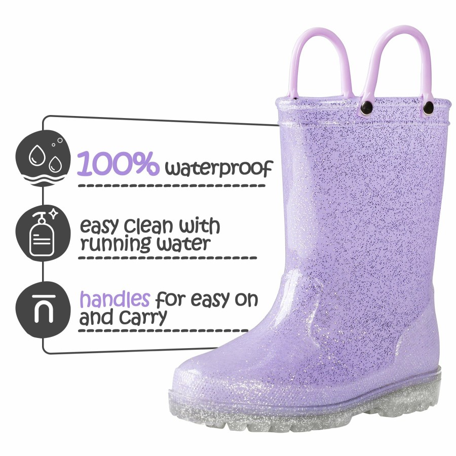 Kids my soft | Glitter Easy-On Handle Kids Rain Boots