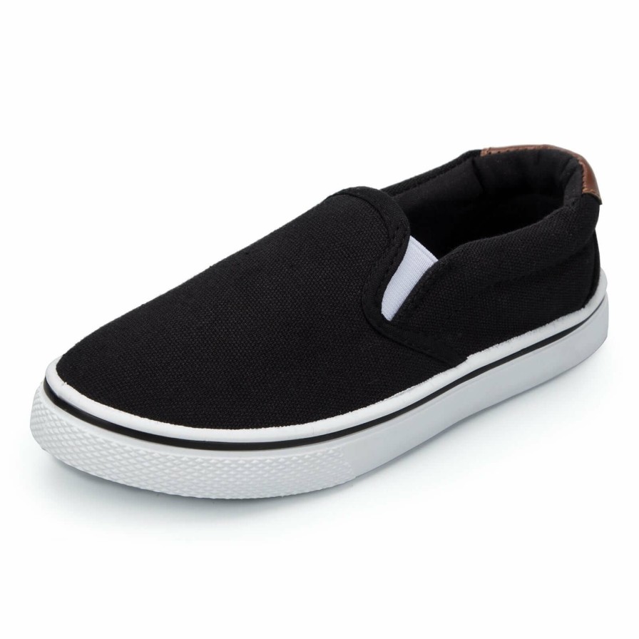 Kids my soft | Plain Black Non-Slip Canvas Walking Shoes