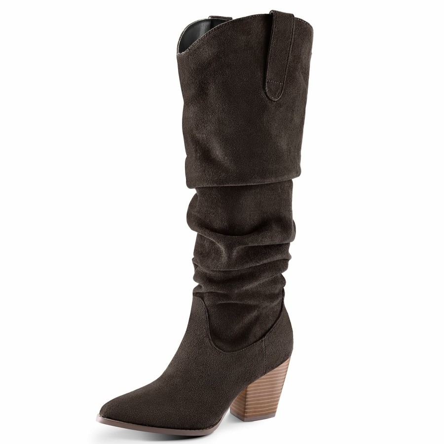 Women my soft Heeled Boots | Micro Suede Track Knee High Boots