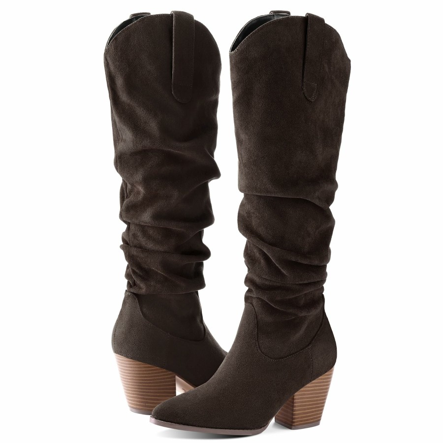 Women my soft Heeled Boots | Micro Suede Track Knee High Boots