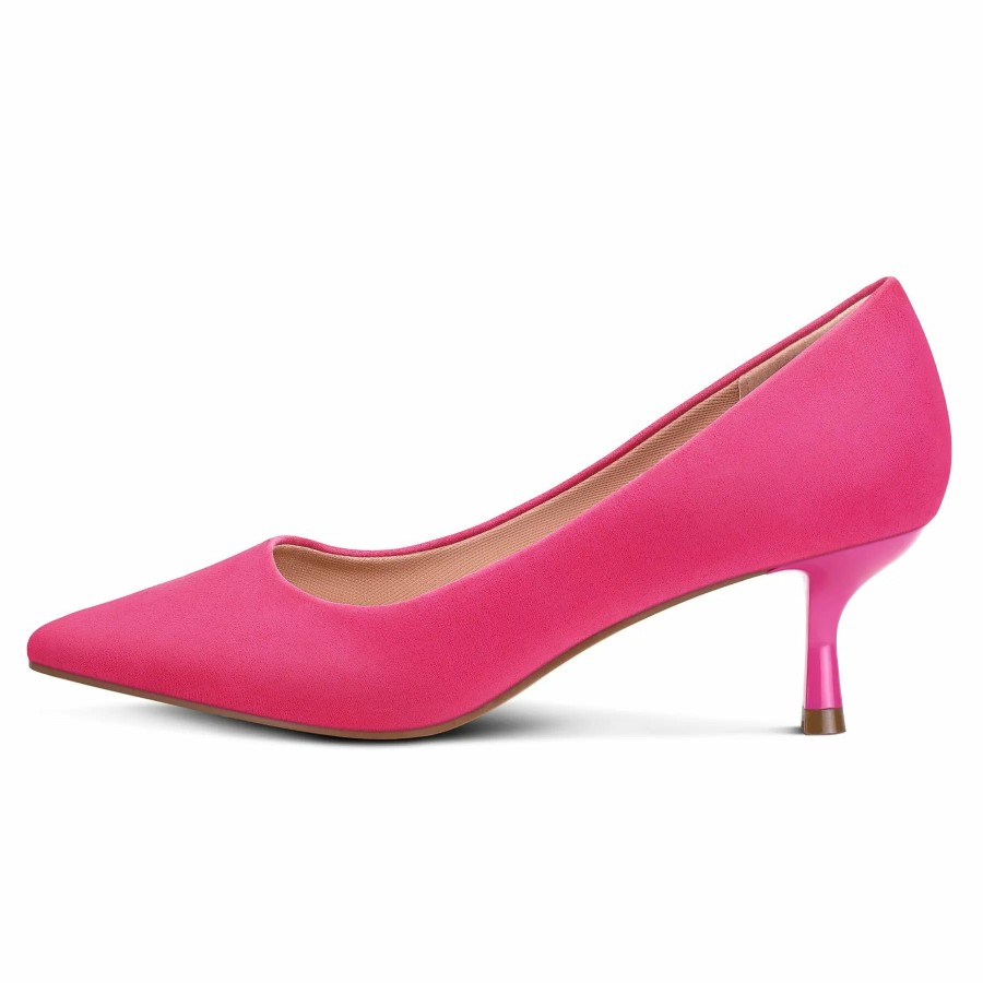 Women my soft Dress Heels | Barbie Pink Closed Toe Dress Classic High Heels