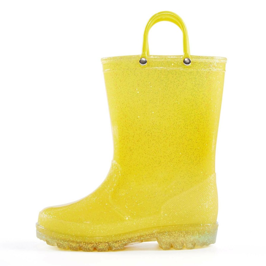 Kids my soft | Solid Color Glitter Non-Slip Rubber Rain Boots