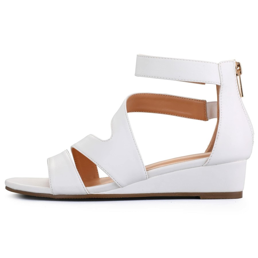 Women my soft Wedge Sandals | Summer Zipped Low Wedge Sandals