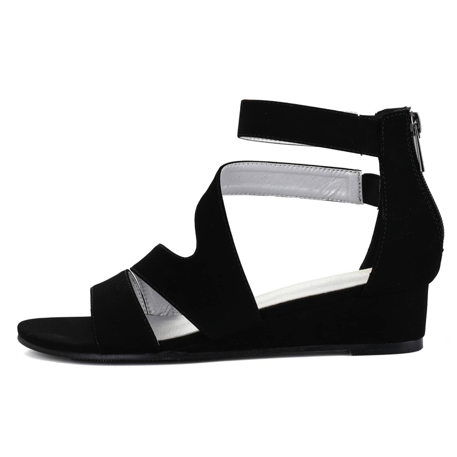 Women my soft Wedge Sandals | Summer Zipped Low Wedge Sandals