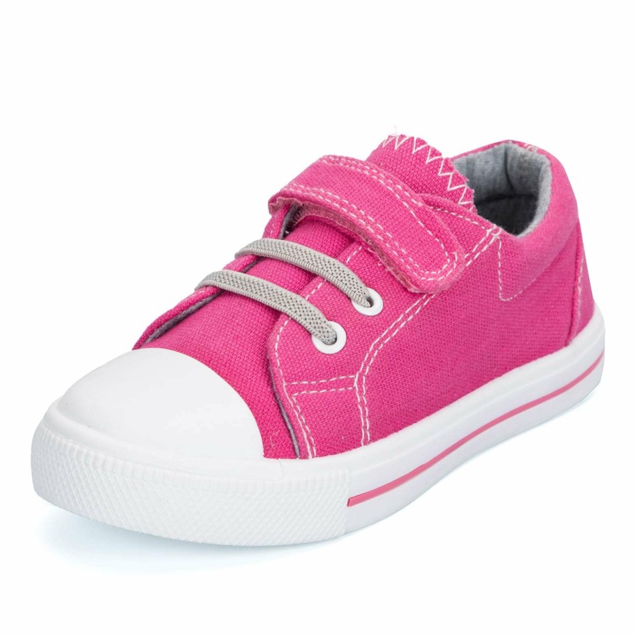 Kids my soft | Red/Pink Single Hook And Loop Canvas Sneakers