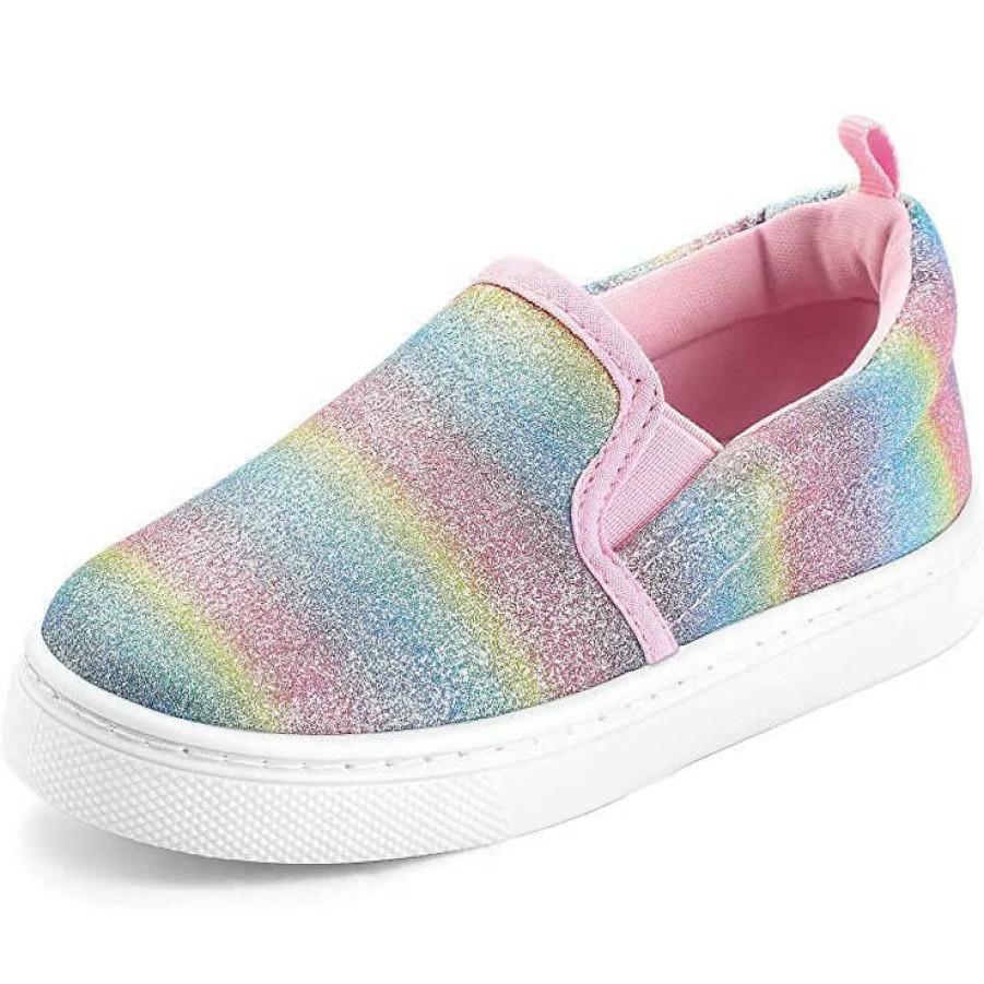 Kids my soft | Rainbow Stripe Glitter Slip-On Espadrilles