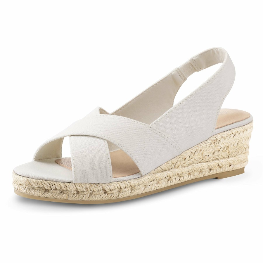 Women my soft Wedge Sandals | Espadrille Wedge Cross Elastic Sandals