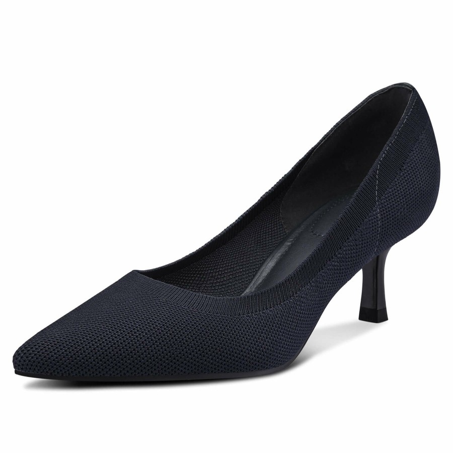 Women my soft Dress Heels | Dark 2" Kitten Heel Pointed Toe Dress Shoes