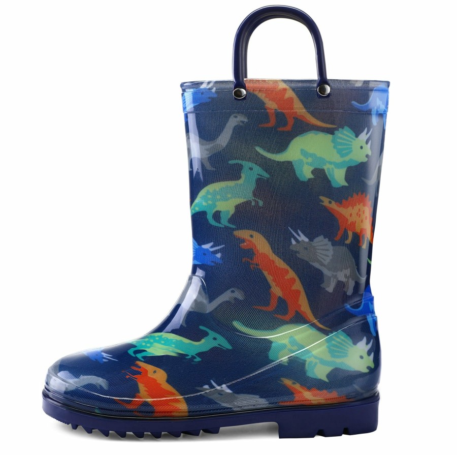 Kids my soft | Pvc Multicolor Dinosaur Blue Rubber Rain Boots