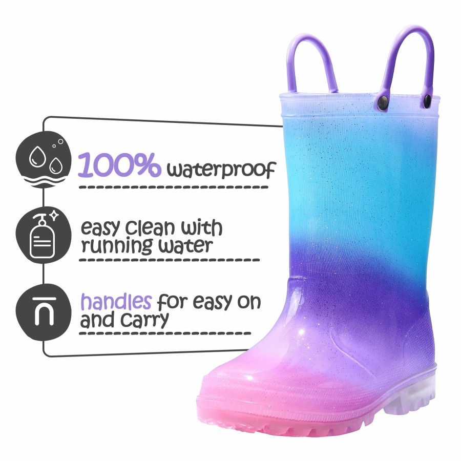 Kids my soft | Pvc Rainbow Gradient Waterproof Rubber Rain Boots