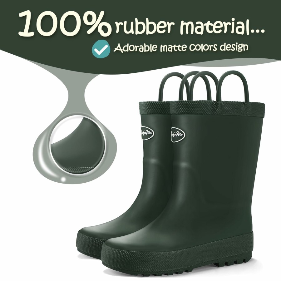 Kids my soft | Solid Matte Easy-On Handle Rain Boots