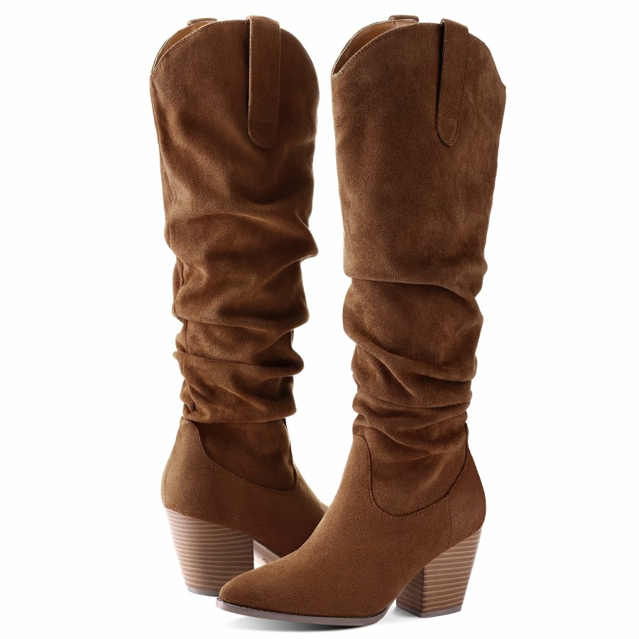 Women my soft Heeled Boots | Micro Suede Track Knee High Boots