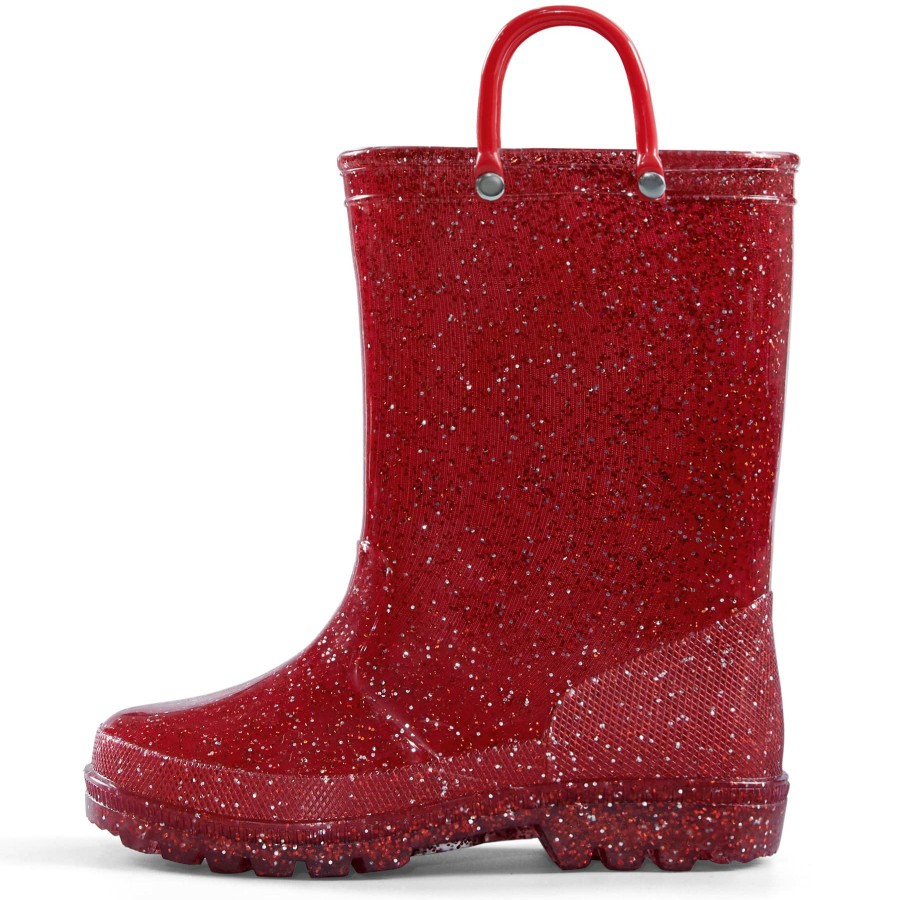 Kids my soft | Solid Color Glitter Non-Slip Rubber Rain Boots